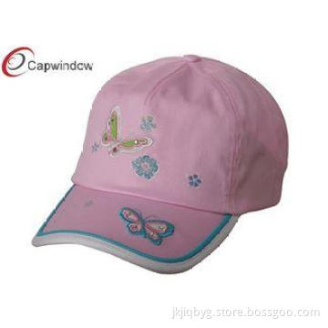 Pink White Childrens Baseball Caps with Pure Cotton Twill /